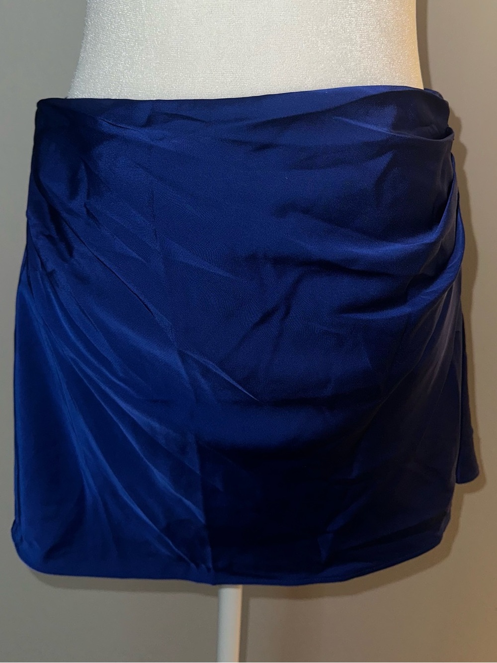Oh Polly Royal Blue Satin Mini Skirt